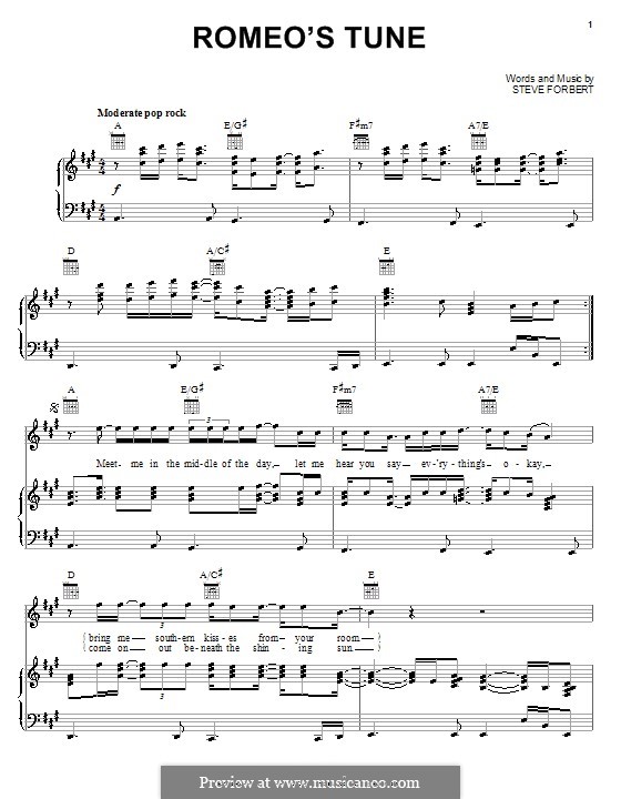 Romeo's Tune: For voice and piano (or guitar) by Steve Forbert