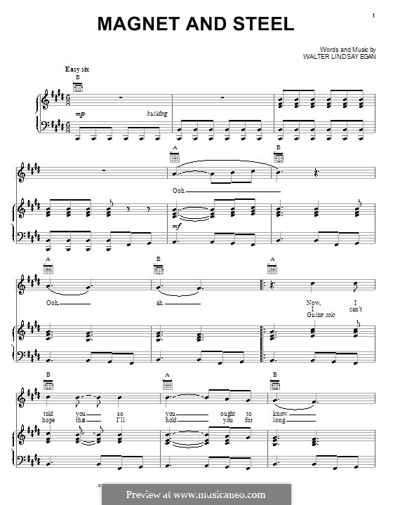 Magnet and Steel: For voice and piano (or guitar) by Walter Egan