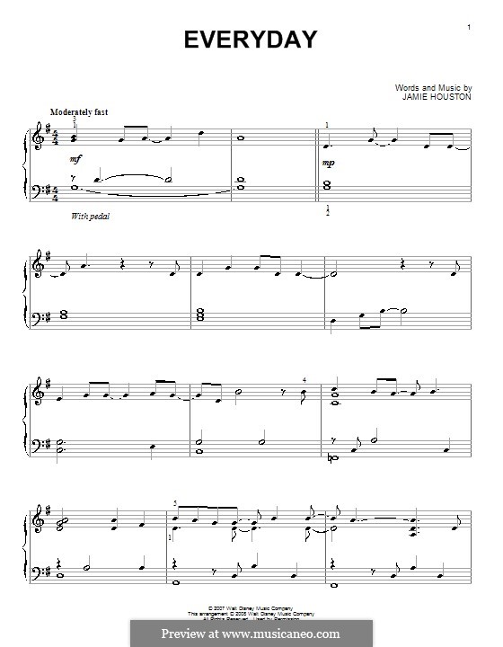 Everyday (High School Musical 2): For piano by Jamie Houston