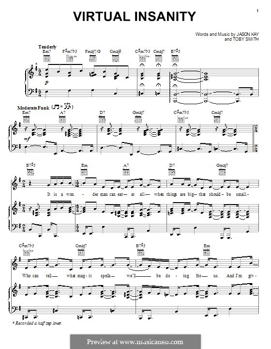 Virtual Insanity Piano Sheet Music