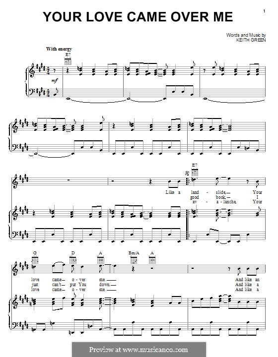 Your Love Came Over Me (Keith Green): For voice and piano (or guitar) by Todd Fiskind