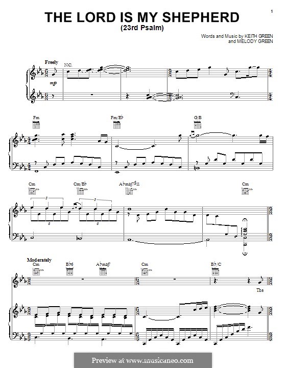 The Lord Is My Shepherd: For voice and piano (or guitar) by Melody Green