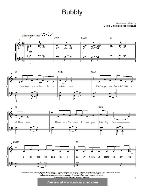 Bubbly: For easy piano by Jason Reeves