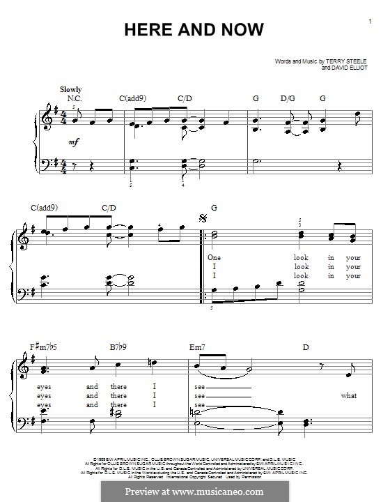 Here and Now (Luther Vandross): For easy piano by David Elliot, Terry Steele