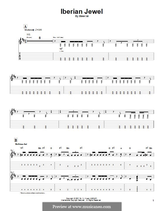 Iberian Jewel: For guitar with tab by Steve Vai