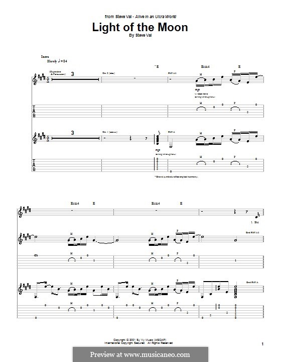Light Of The Moon By S. Vai - Sheet Music On MusicaNeo