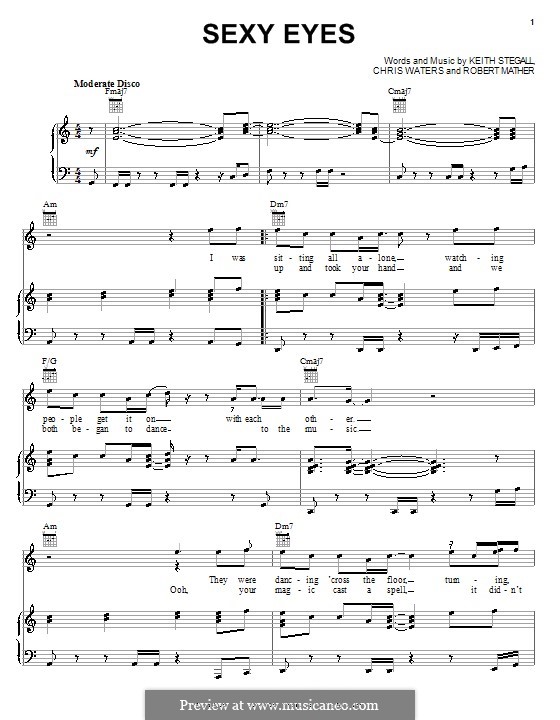 Sexy Eyes (Dr. Hook): For voice and piano (or guitar) by Chris Waters, Keith Stegall, Robert Mather
