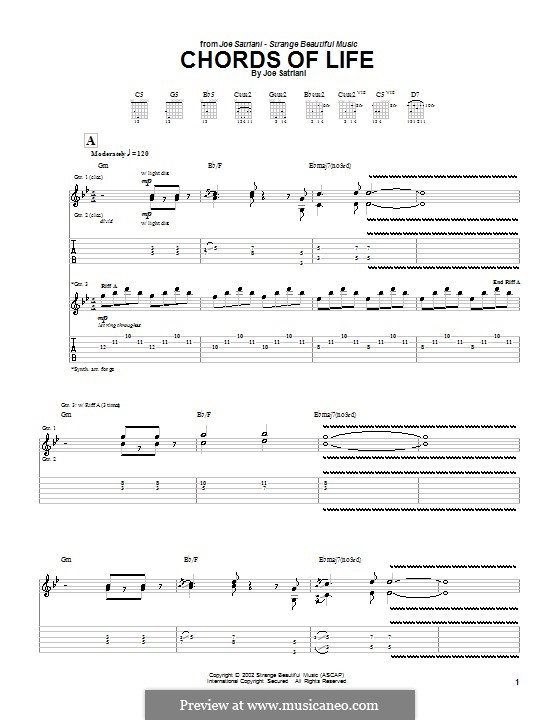 Chords of Life: For guitar with tab by Joe Satriani