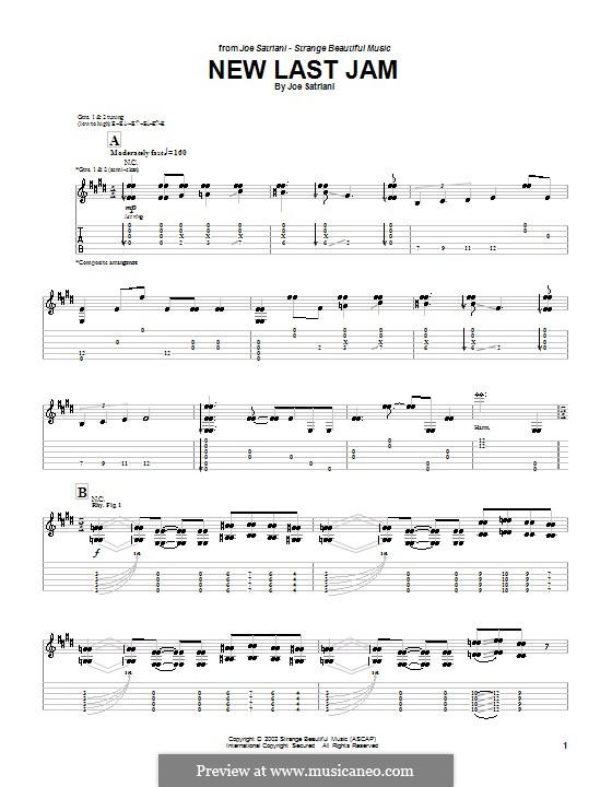 New Last Jam: For guitar with tab by Joe Satriani