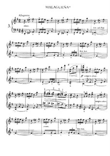 No.3 Malagueña: For piano by Isaac Albéniz