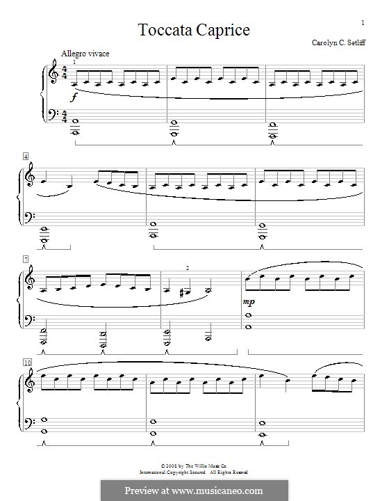 Toccata Caprice: For piano by Carolyn C. Setliff