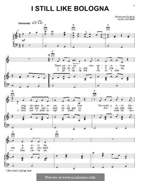 I Still Like Bologna by A. Jackson sheet music on MusicaNeo