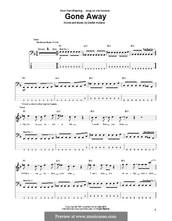 the offspring gone away guitar tab the offspring gone away guitar tab
