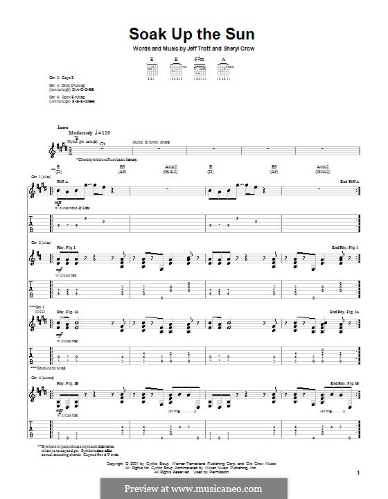 Soak Up the Sun: For guitar with tab by Jeffrey Trott