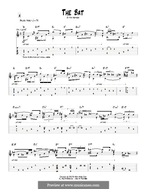 The Bat: For guitar with tab by Pat Metheny