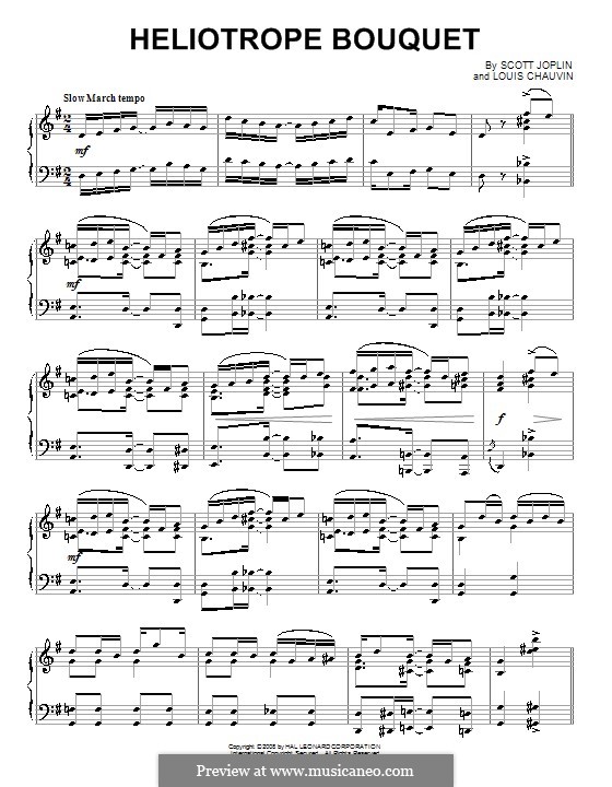 Heliotrope Bouquet: For piano by Scott Joplin, Louis Chauvin