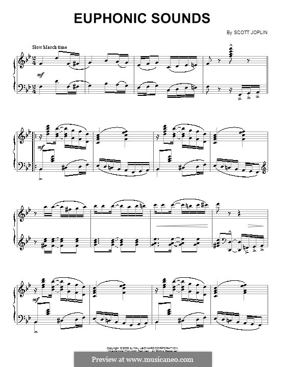 Euphonic Sounds: For piano (high quality sheet music) by Scott Joplin