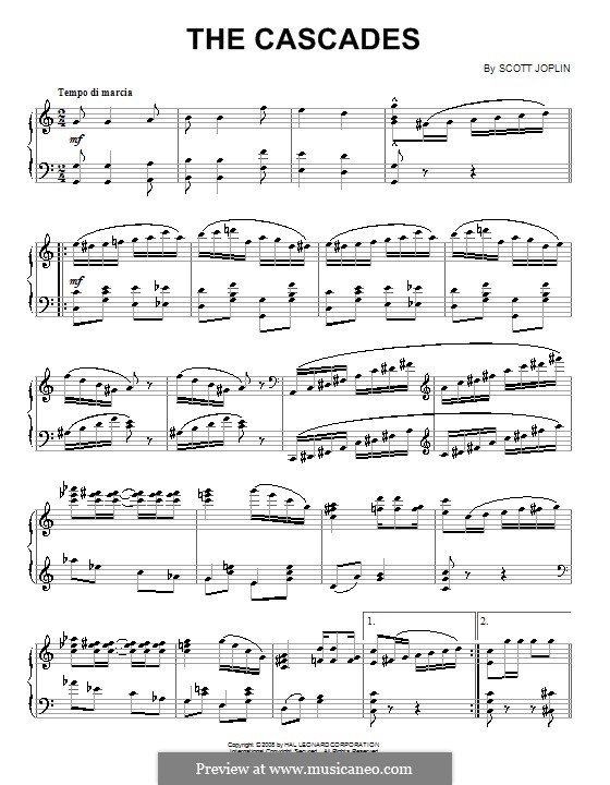 The Cascades: For piano by Scott Joplin