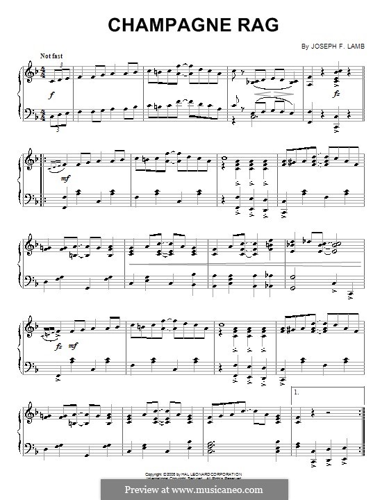 Champagne Rag: For piano by Joseph Francis Lamb