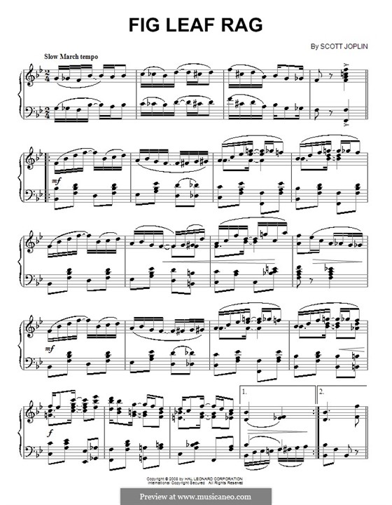 Fig Leaf Rag: For piano (high quality sheet music) by Scott Joplin