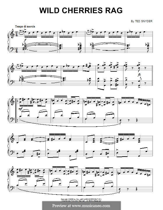 Wild Cherries Rag: For piano by Ted Snyder