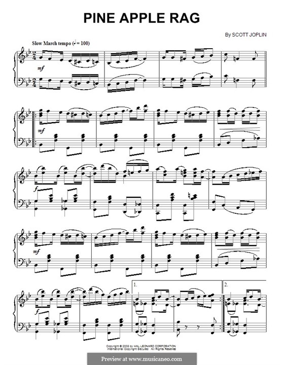 Pineapple Rag: For piano by Scott Joplin