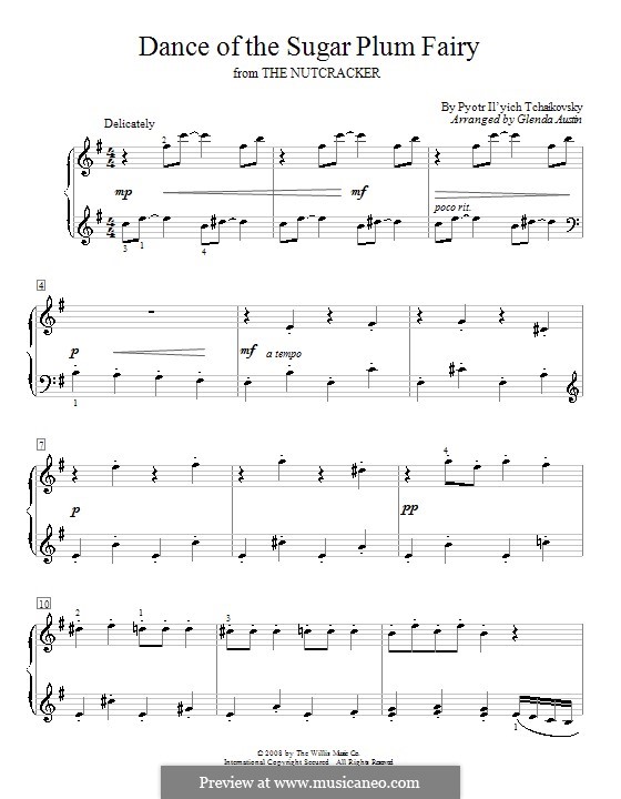 No.3 Dance of the Sugar-Plum Fairy, for Piano: For a single performer (version by G. Austin) by Pyotr Tchaikovsky