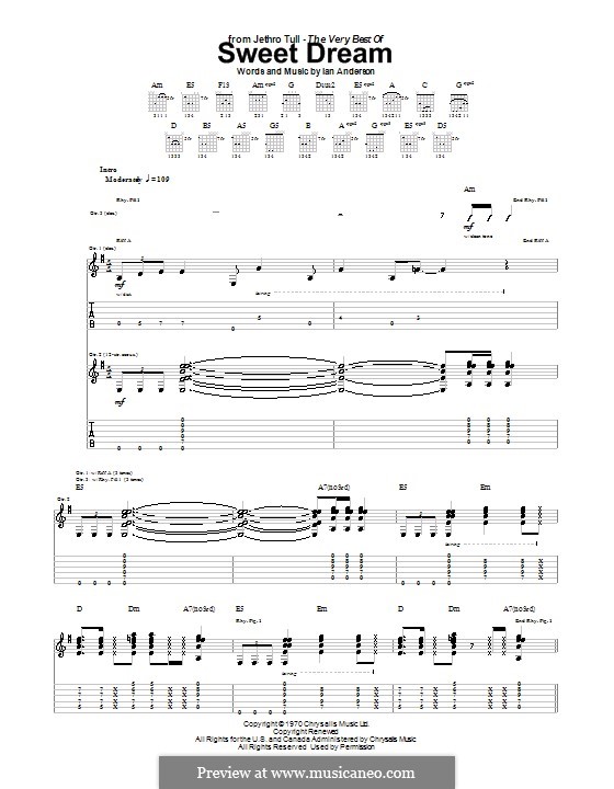 Sweet Dream (Jethro Tull): For guitar with tab by Ian Anderson