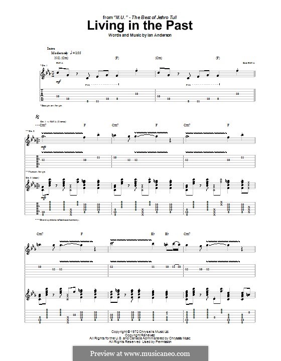 Living in the Past (Jethro Tull) by I. Anderson - sheet music on MusicaNeo