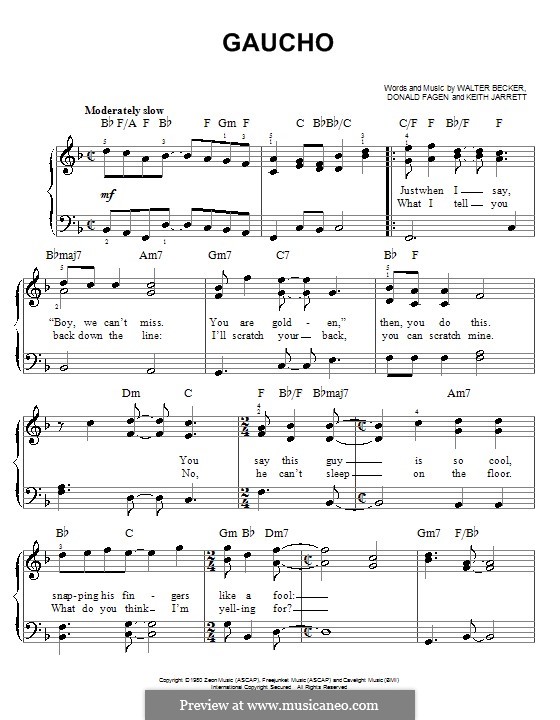 Gaucho (Steely Dan) by D. Fagen, K. Jarrett, W. Becker on MusicaNeo