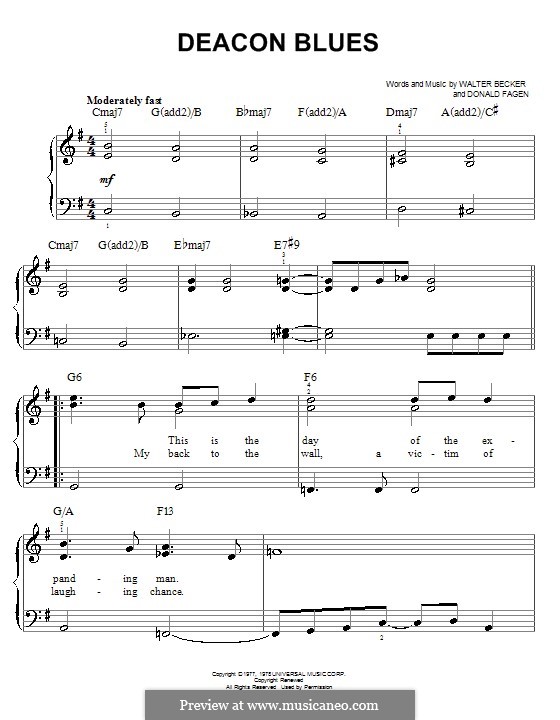 Deacon Blues Chord Chart