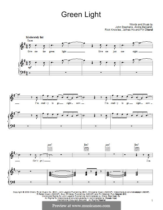 Green Light (John Legend) by A. Benjamin, F. Greenall, J. Ho, J