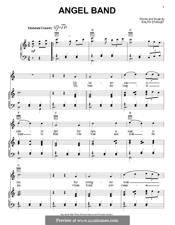 Angel Band (The Stanley Brothers): For voice and piano (or guitar) by Ralph Stanley