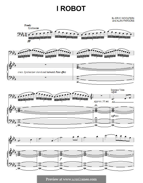 I Robot (Alan Parsons Project): For voice and piano (or guitar) by Alan Parsons, Eric Woolfson