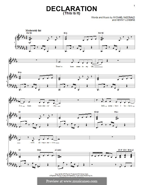 Declaration (This Is It): For voice and piano (or guitar) by Kirk Franklin