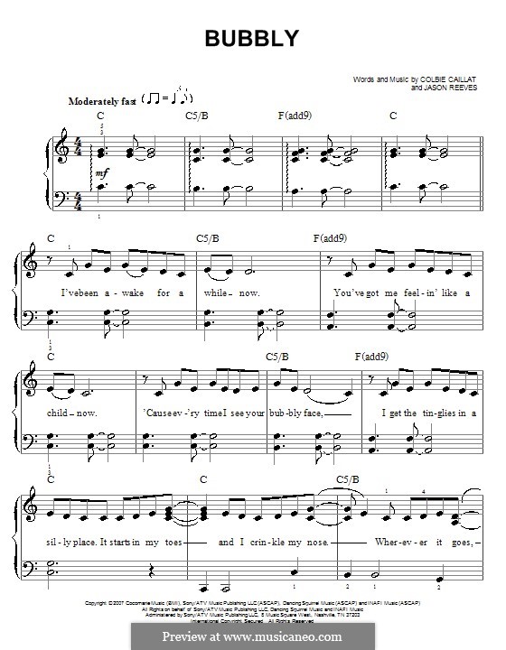 Bubbly: For easy piano by Jason Reeves
