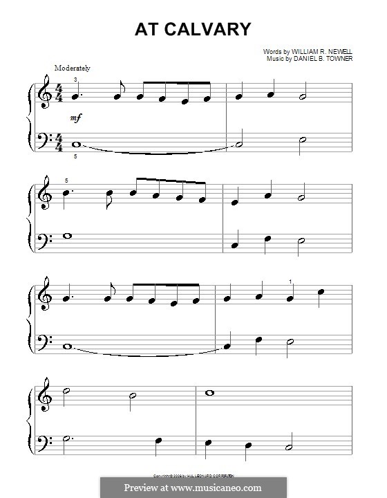 At Calvary: For piano (very easy version) by Daniel B. Towner