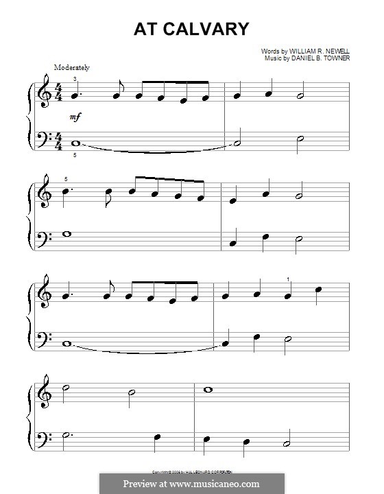 At Calvary: For piano (very easy version) by D. B. Towner