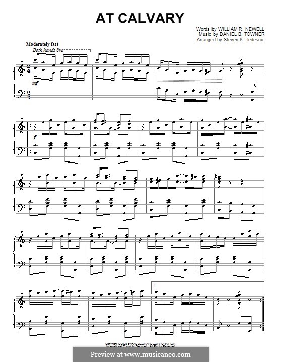 At Calvary: For piano by Daniel B. Towner