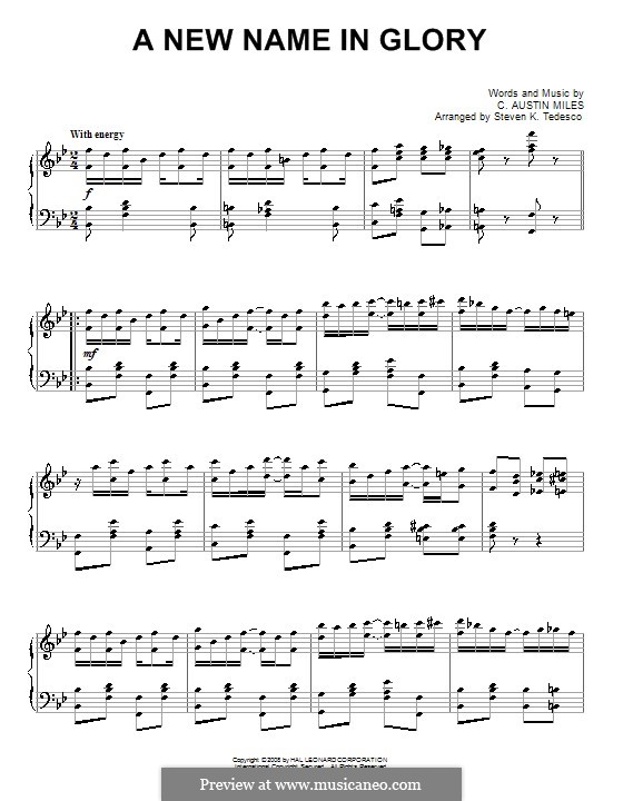 a new name in glory by c a miles sheet music on musicaneo a new name in glory sheet music