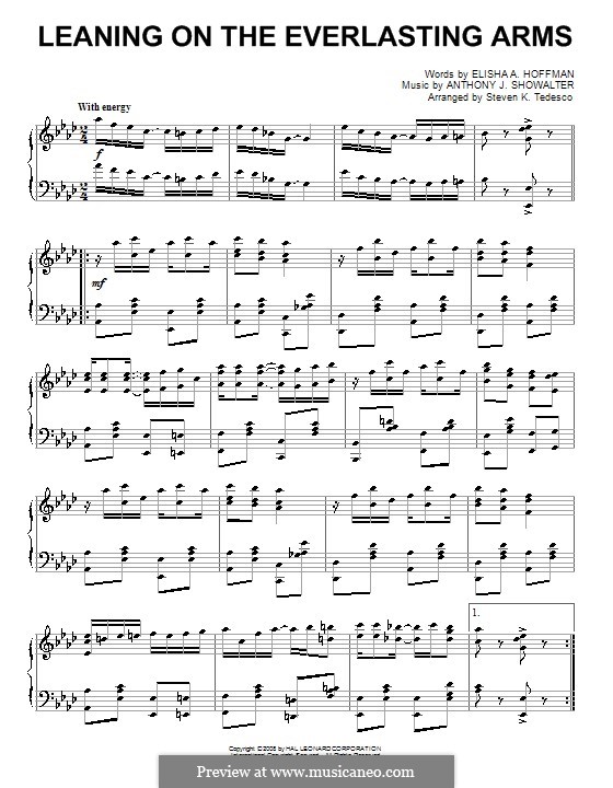 Leaning on the Everlasting Arms: For piano by Anthony J. Showalter