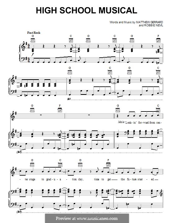 High School Musical (from High School Musical 3): For voice and piano (or guitar) by Matthew Gerrard, Robbie Nevil