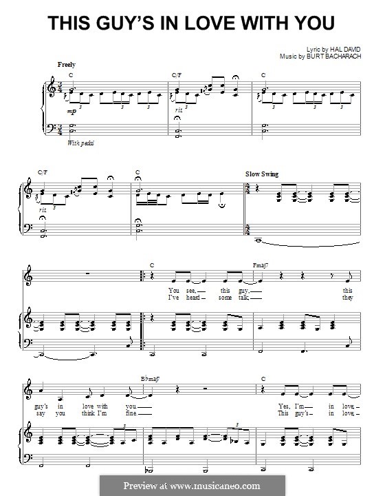 This Guy S In Love With You By B Bacharach Sheet Music On Musicaneo This Guy S In Love With You By B Bacharach Sheet Music On Musicaneo