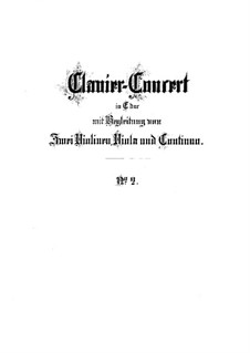 Concerto for Harpsichord and Strings No.2 in E Major, BWV 1053: Full score by Johann Sebastian Bach