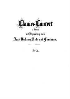 Concerto for Harpsichord and Strings No.3 in D Major, BWV 1054: Full score by Johann Sebastian Bach