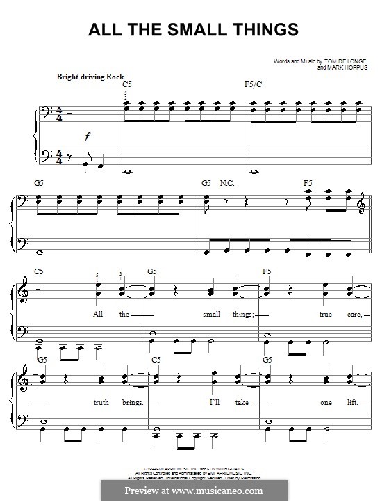 All the Small Things (Blink-182): For easy piano by Mark Hoppus, Tom DeLonge