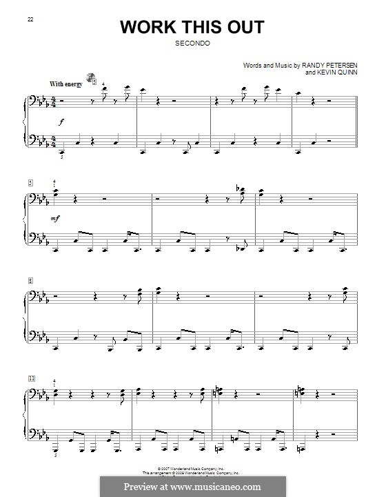 Work This Out (High School Musical 2): For piano four hands by Kevin Quinn, Randy Petersen