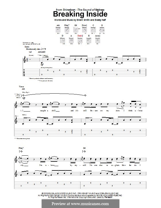 Breaking Inside (Shinedown): For guitar with tab by Bobby Huff, Brent Smith