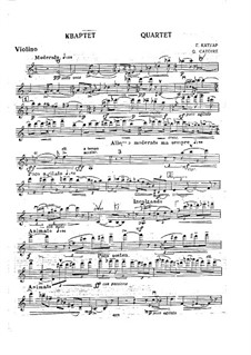 Piano Quartet in A Minor, Op.31: Violin part by Georgy Catoire
