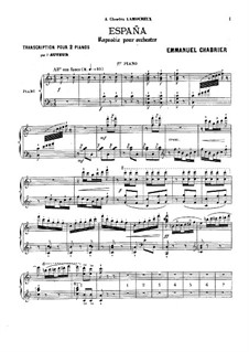 España: For two pianos four hands by Emmanuel Chabrier